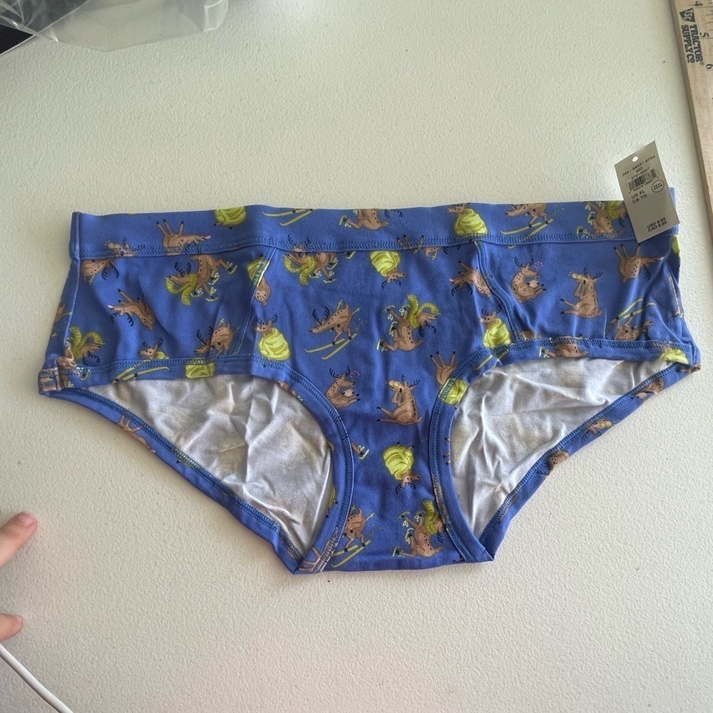 Aerie nwt blue reindeer games boy brief winter holiday panties